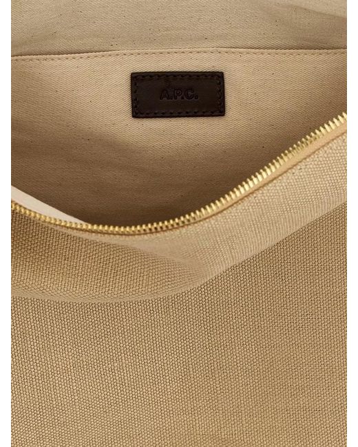 A.P.C. Natural Vera Shoulder Bag Adjustable Strap Leather Trim