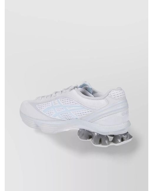 Asics White Synthetic Leather Low-Top Sneakers