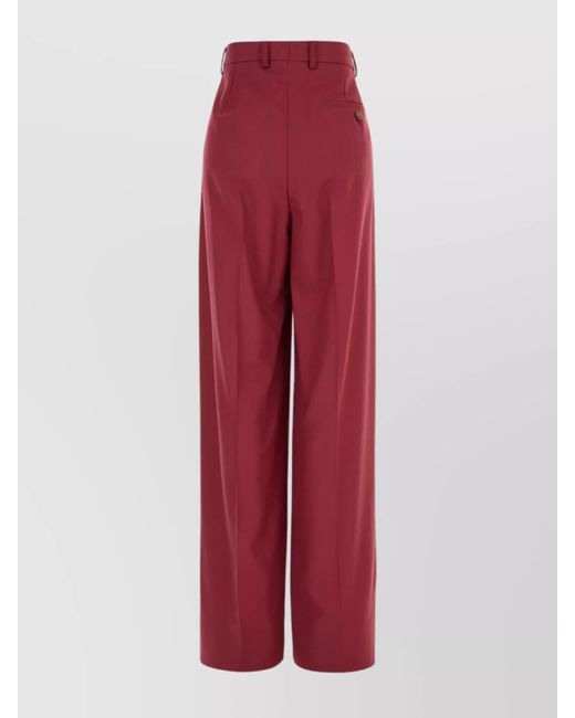Stella McCartney Red Wool Wide-Leg Trousers
