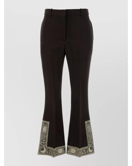 Burberry Black Chocolate Wool Blend Flared Pant