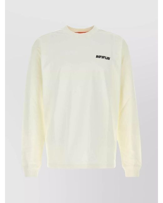 Napapijri White Cotton Sweatshirt for men