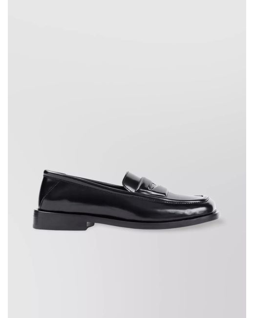 The Attico Black Calf Leather Penny Loafers