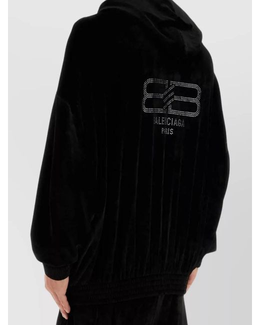 Balenciaga Black Velvet Sweatshirt for men