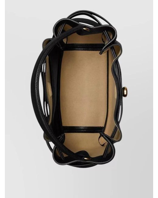 Tory Burch Black Romy Leather Bucket Bag