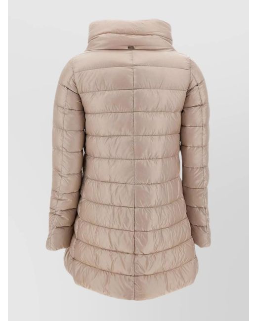 Herno Natural "Amelia" Quilted Down Jacket With Crater Collar
