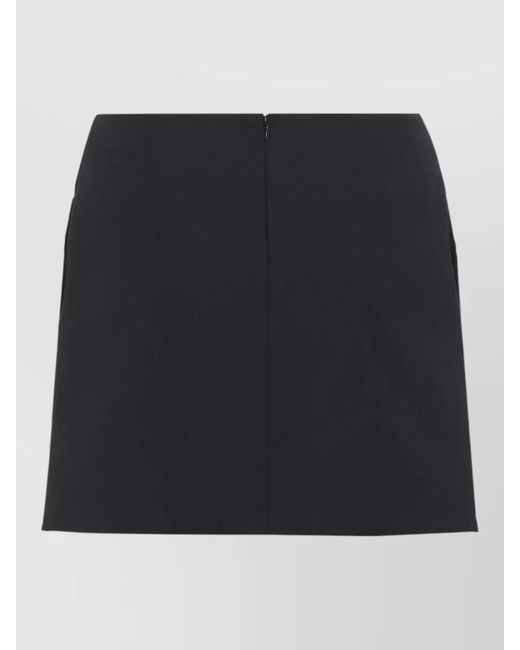 Moschino Black Virgin Wool Bow-Appliqué Mini Skirt