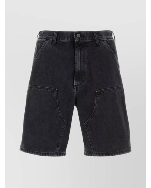 Carhartt Blue Denim Double Knee Short With Carpenter Pocket for men