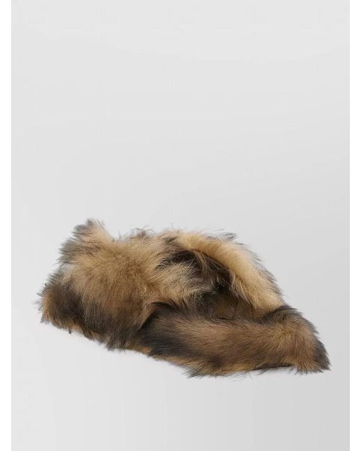Dolce & Gabbana Multicolor Sheepskin Flat Sandals Open Toe Faux Fur