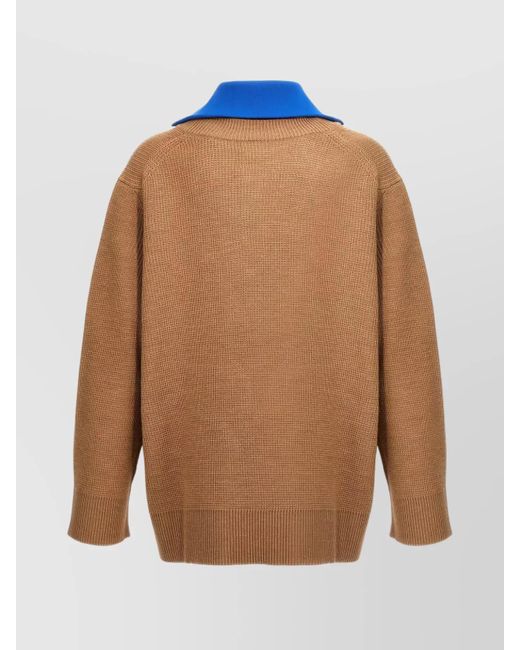 Jil Sander Blue Half-Zip Jumper for men