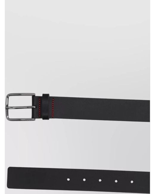 HUGO White Signature Belt Contrast Stitching Adjustable Fit for men