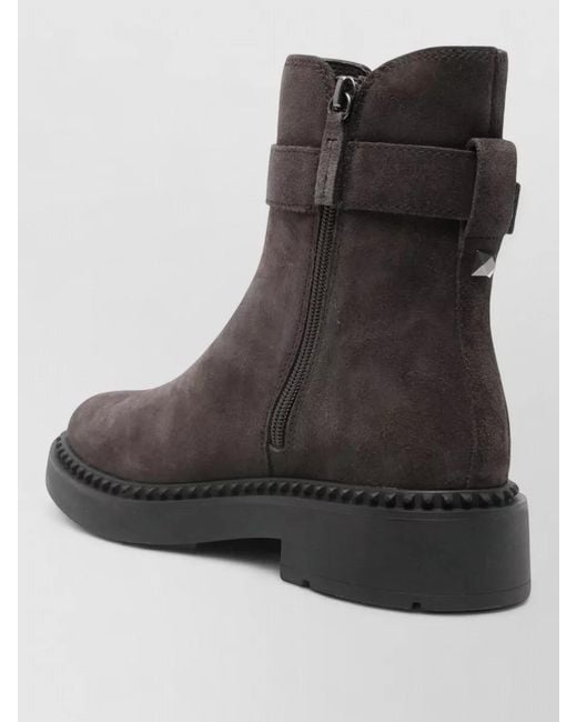 Ash Black Ankle Boots Block Heel Round Toe