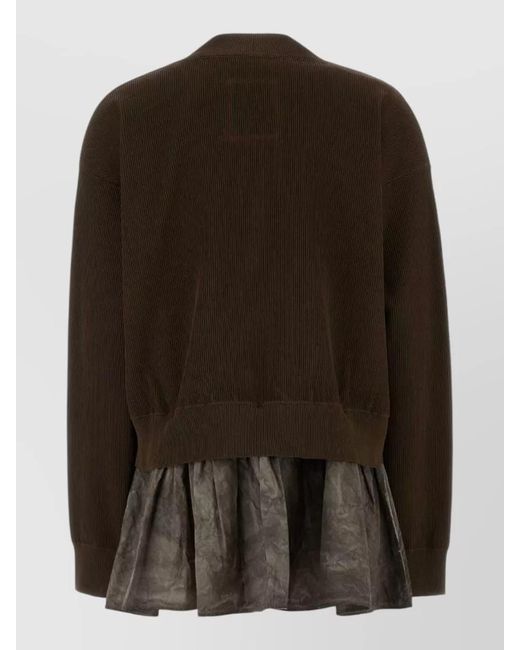 Uma Wang Brown Cotton Blend Oversize Cardigan V Neck