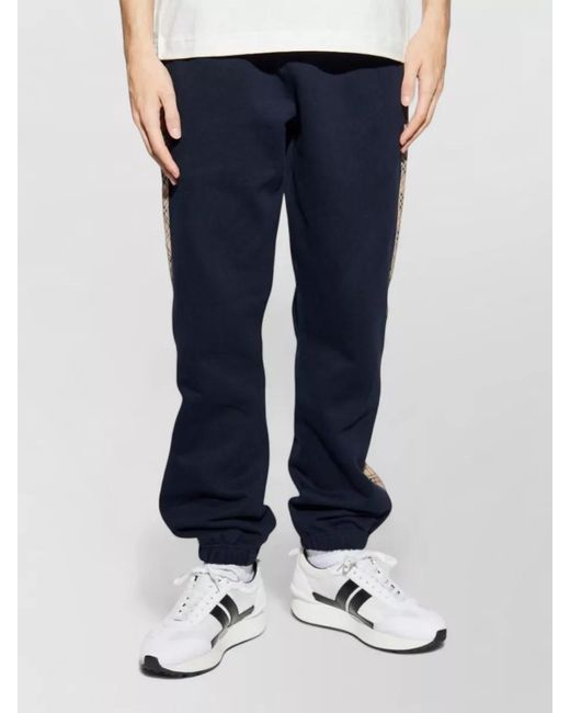 Burberry Blue Cotton Slim-Fit Track Pants for men