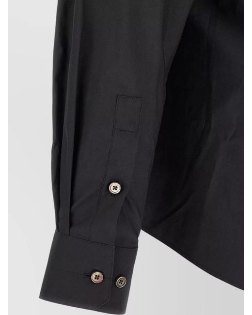 Lemaire Blue Silk Cotton Shirt Button Down Collar for men