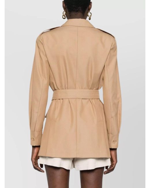 Max Mara Natural Cotton Single-Breasted Belted Trench Coat