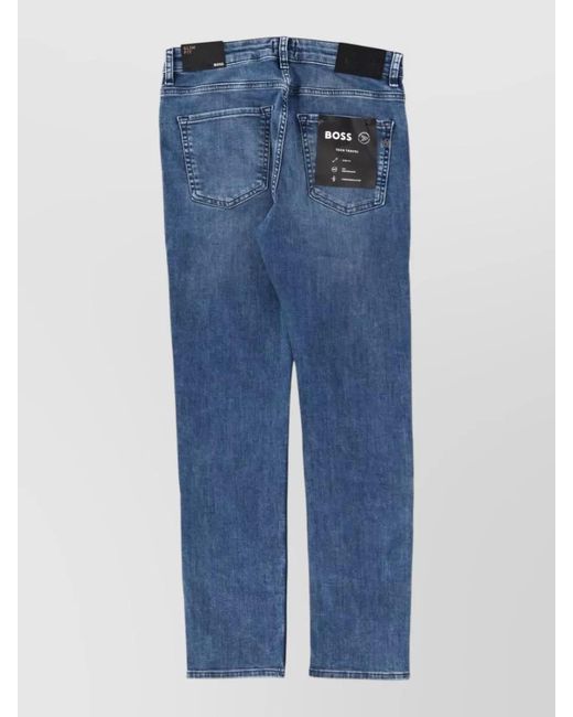 Boss Blue Denim Jeans Delaware Slim Fit Design for men