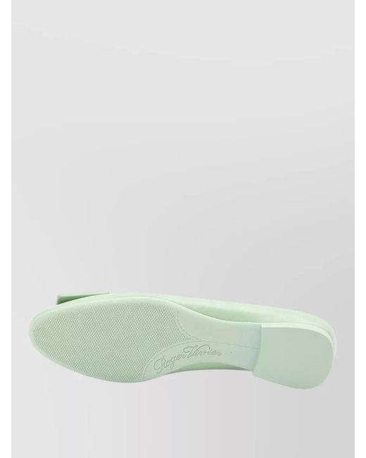 Roger Vivier Green Leather Ballerina Shoes