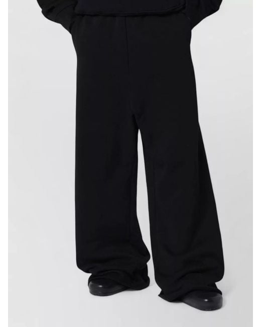 Entire studios Black Wide Leg Cotton Jogging Trousers Side Pockets for men