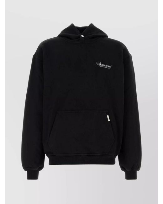 Represent Black Logo-Print Hoodie for men
