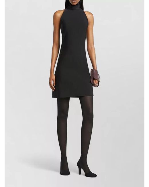 Courreges Black Sleeveless High Neck Mini Dress
