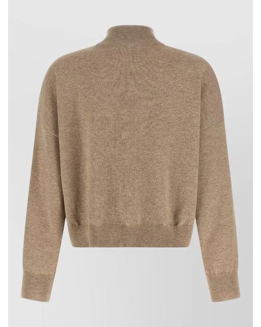Brunello Cucinelli Natural Cashmere Sequin Turtleneck Loose Fit Sweater