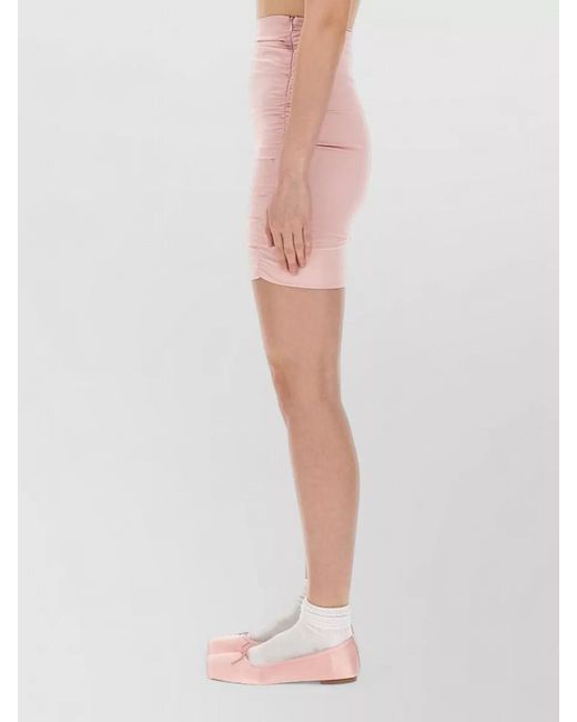 Fiorucci Pink High Waist Mini Skirt Ruched Stretch