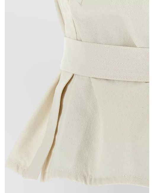 Lemaire Natural V Neck Sleeveless Vest Waist Tie