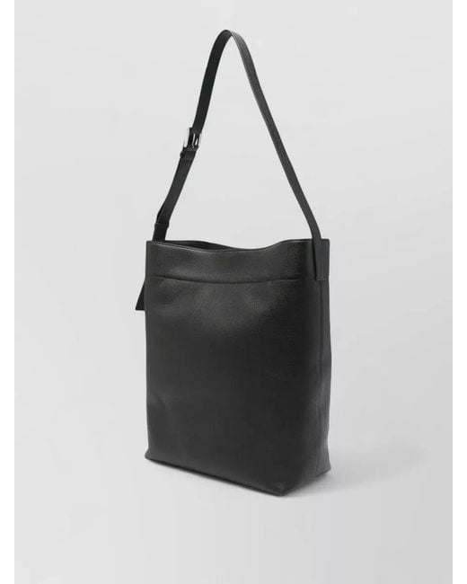 Tom Ford Black Grain Leather Bucket Shoulder Bag Adjustable for men