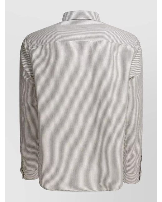 A.P.C. Gray Greg Shirt Long Sleeves Button Down Collar for men