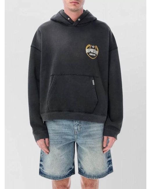 Represent Blue Angel Border Hoodie Relaxed Knitwear Piece for men