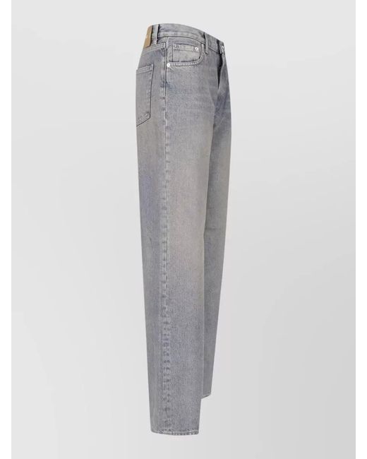 Haikure Gray High Waist Denim Jeans Casual Wide Leg