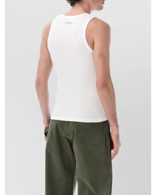J.W. Anderson Green Ribbed Sleeveless Tank Top Knit Design for men