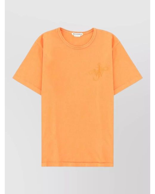J.W. Anderson Orange Short Sleeve Round Neck Cotton T Shirt for men