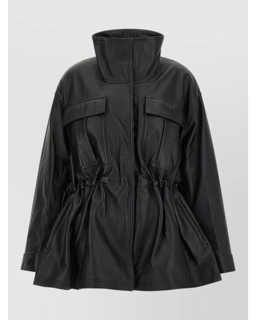 Rohe Black Leather Single-Breasted Jacket