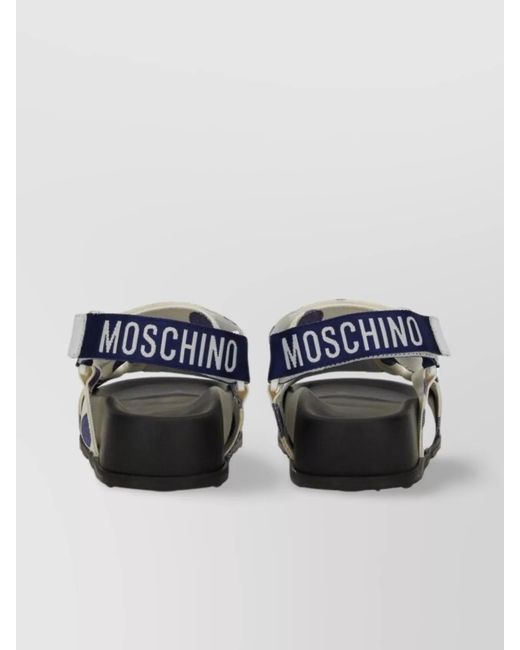 Moschino Metallic Logo Sandals