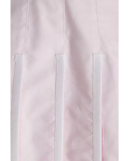 Thom Browne Pink Cotton Pleated Mini Skirt