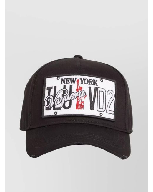 DSquared² Black Branded Baseball Cap Curved Peak