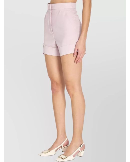 Max Mara Pink Wool Mohair Silk Tailored Shorts