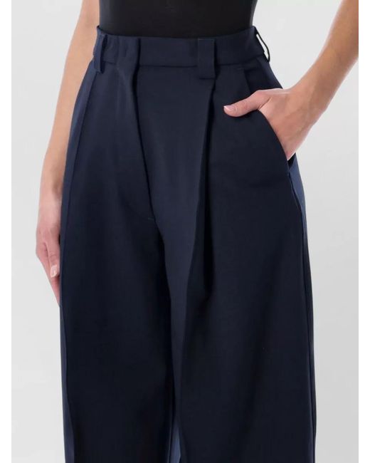 Thelatest Blue Cara Tailored High Waist Wool Blend Pants
