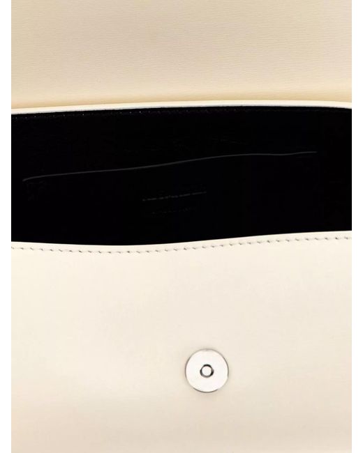 Jil Sander Natural Cannolo Small Leather Shoulder Bag