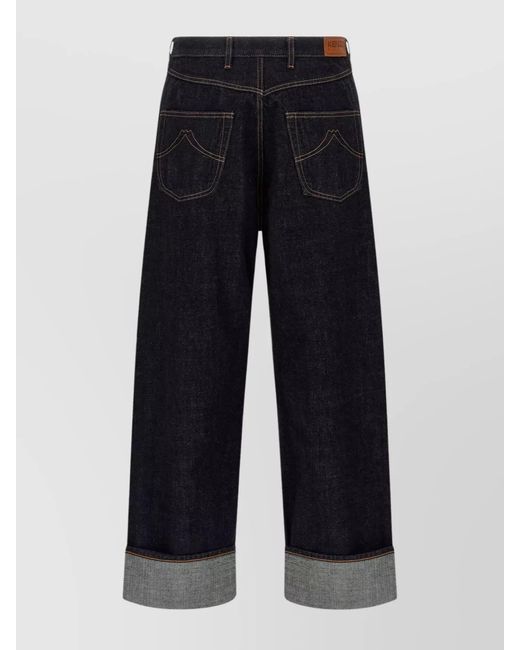 KENZO Blue Cotton Straight-Leg Jeans for men