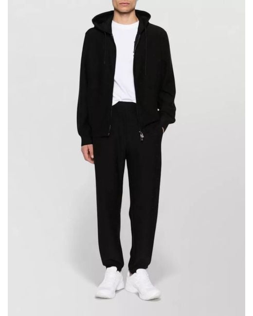Emporio Armani Black Patterned Track Pants for men