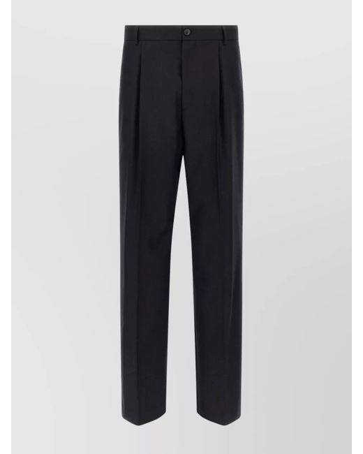 Dries Van Noten Blue Wool Tailored Trousers for men