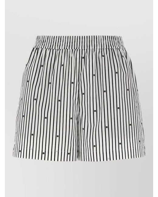ROTATE BIRGER CHRISTENSEN Metallic Tailored Pants Featuring Refined Vertical Stripes