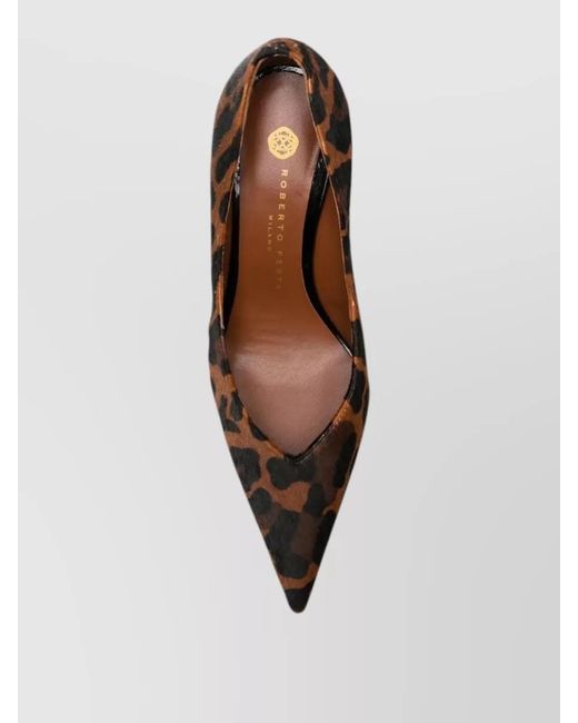 Roberto Festa Brown High Heel Pumps Leopard Print Pointed Toe