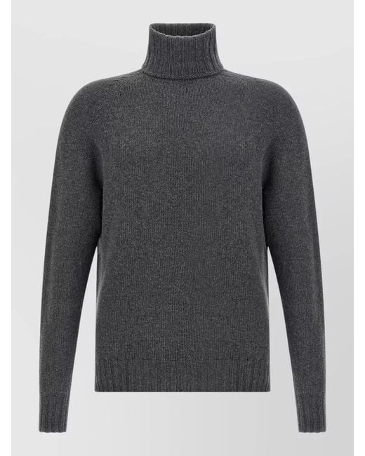 Ma'ry'ya Gray Cashmere Blend High-Neck Long-Sleeve Jumper for men