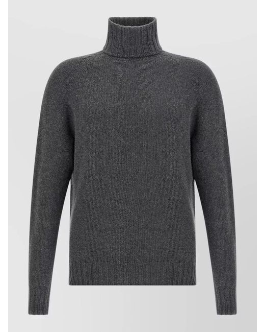 Ma'ry'ya Gray Turtleneck Sweater Long Sleeves Ribbed Cuffs Hem for men