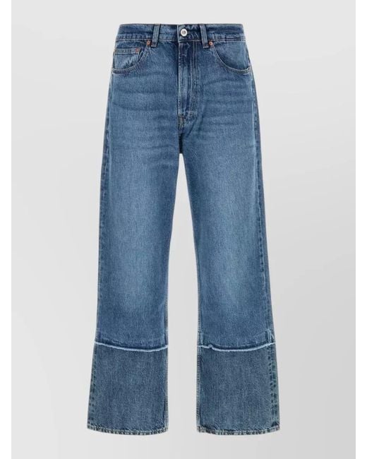 Our Legacy Blue Denim Trousers Belt Loops Contrast Hem for men