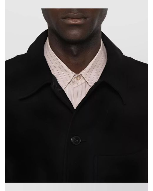 Dries Van Noten Black Wool Shirt Jacket for men