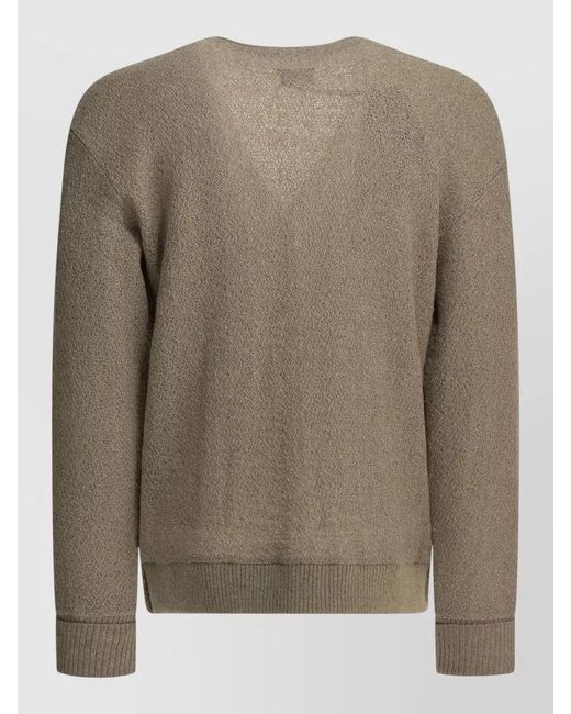 Needles Brown Cardigan Stripe Design Ribbed Cuffs Neckline for men